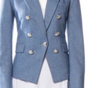 Veronica Beard Light Blue Double-Breasted Blazer
